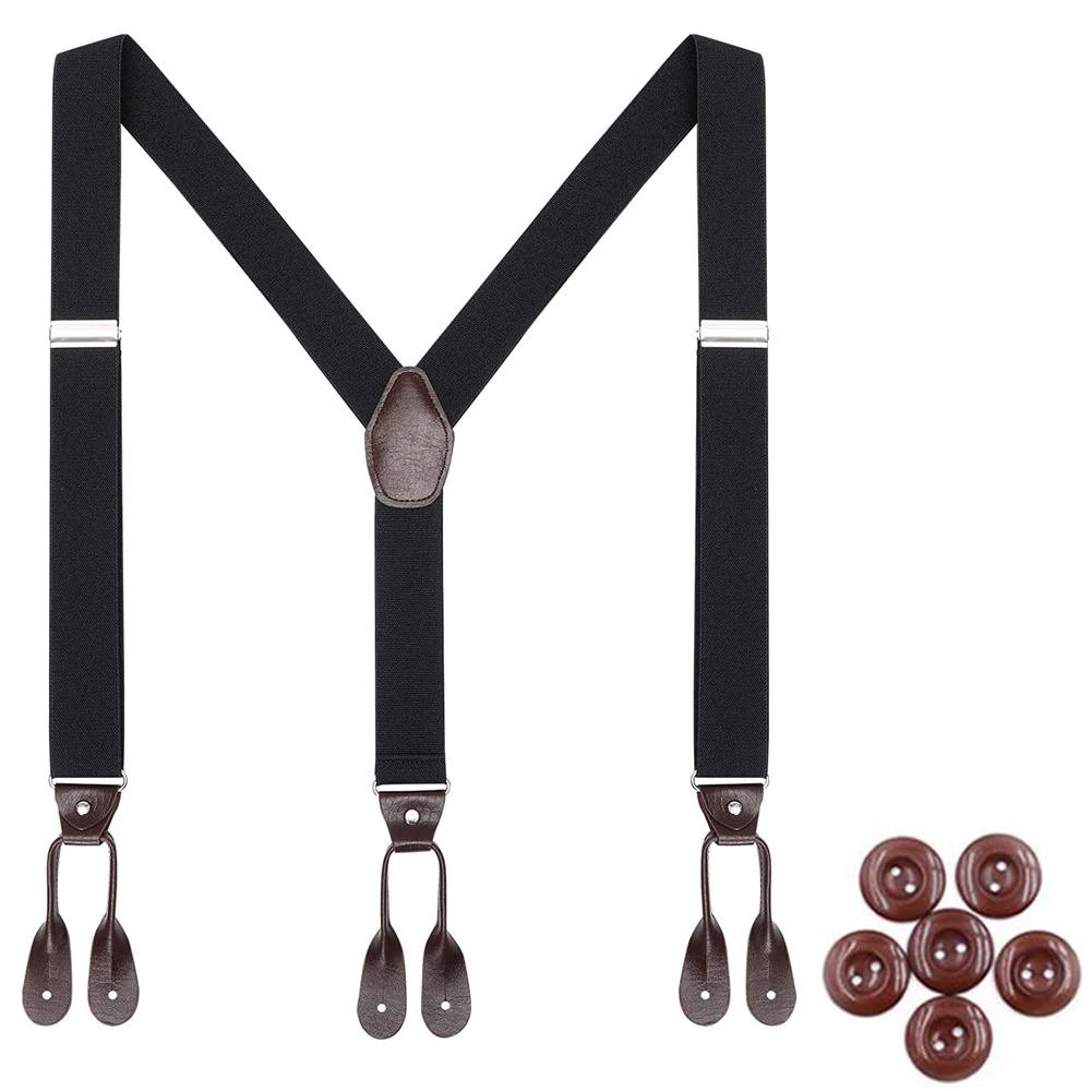 Top Trends: Fashion Suspenders Men Women Adult Leather Trimmed Button End Y Back Adjustable Elastic Trouser Braces Strap Belt Wedding Party Shoppable Styles - Image 6