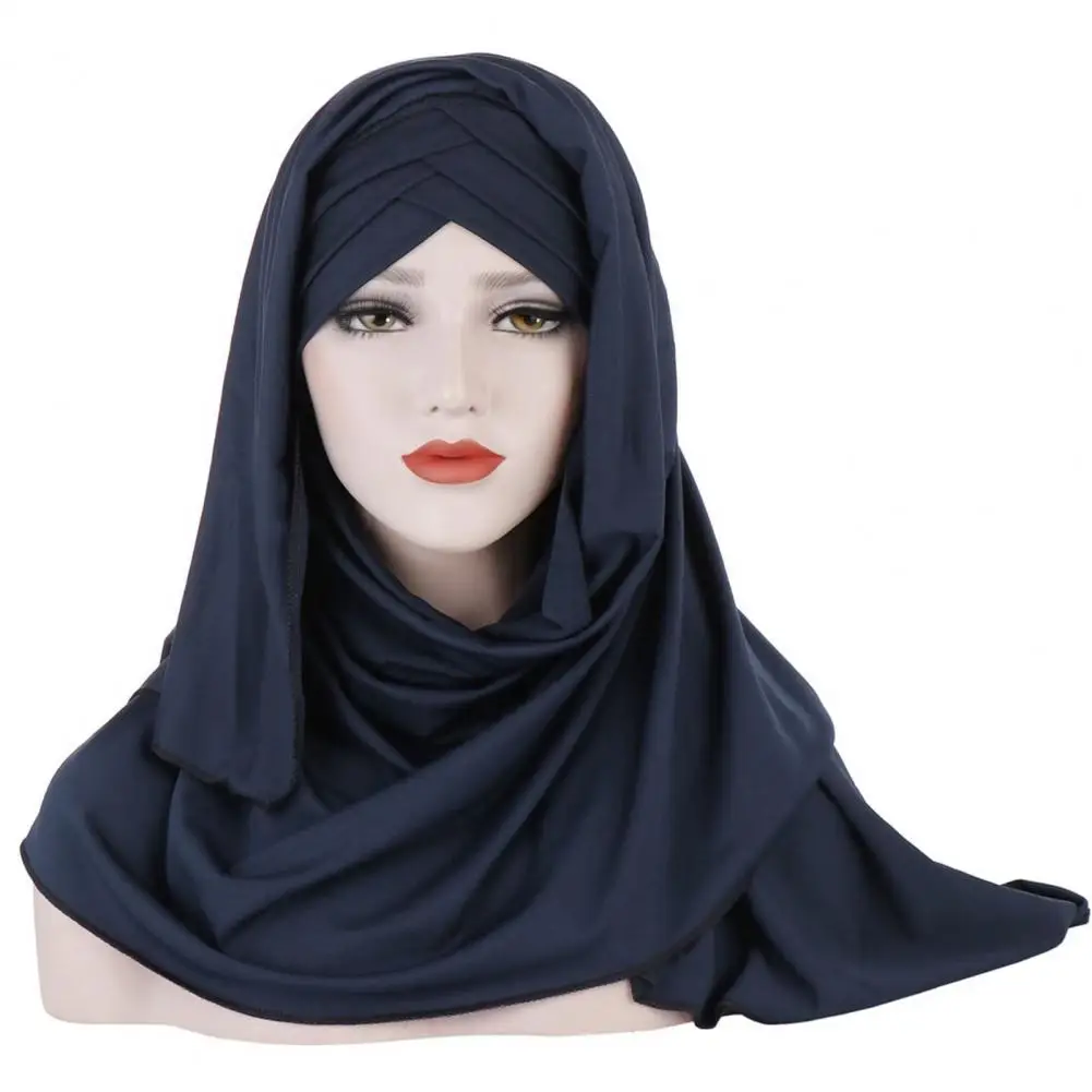 Top Trends: Jersey Scarf Full Coverage Non-slip Pure Color Women Shawls Headscarf For Daily Shoppable Styles - Image 2