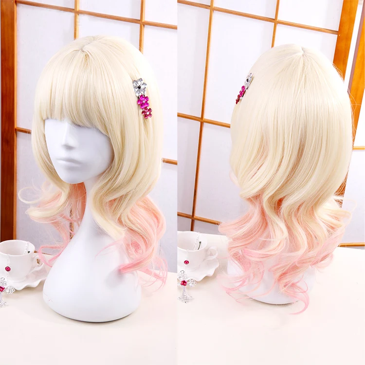 Top Trends: Diabolik Lovers Cosplay Wig Komori Yui Light Blonde With Pink Cos Wigs Heat Resistant Synthetic Hair Cos Wigs + Headwear Hairpin Shoppable Styles