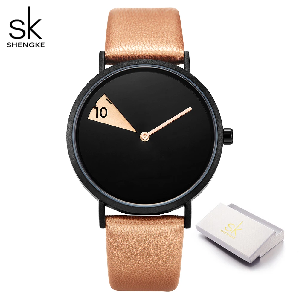 Top Trends: Shengke Creative Fashion Women Quartz Watch Rosegold Leather Montre Femme Brand Watches For Girl Gift Reloj Mujer+ Gift Box Shoppable Styles