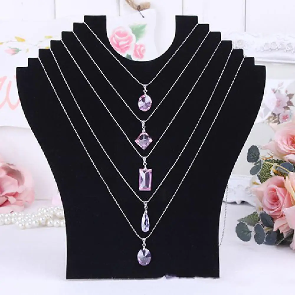 Top Trends: 2021 Necklace Display Stand Rack Jewelry Pendant Chain Display Holder Neck Velvet Bust Simple Easel Jewelry Organizer Stand Shoppable Styles