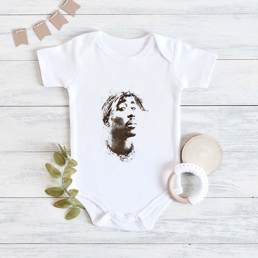 Top Trends: American Rapper Tupac 2pac Hip Hop Baby Boy Girl Clothes Fashion Trend 2022 Bodysuit For Newborn Summer Home Baby Rock Onesies Shoppable Styles - Image 6