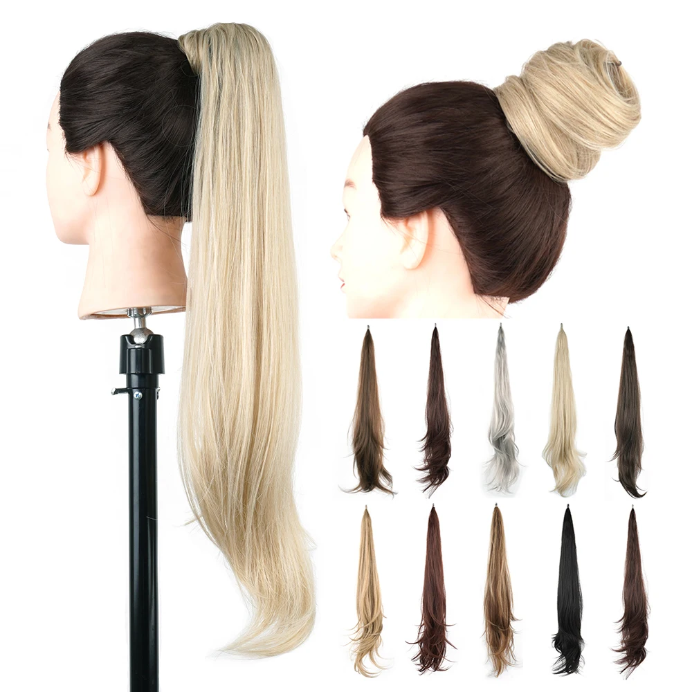 Top Trends: Soowee Synthetic Hair Extensions Dirty Blonde Pony Tail Flexible Wrap Hair Body Wave Drawstring Ponytail Hair Pieces For Women Shoppable Styles