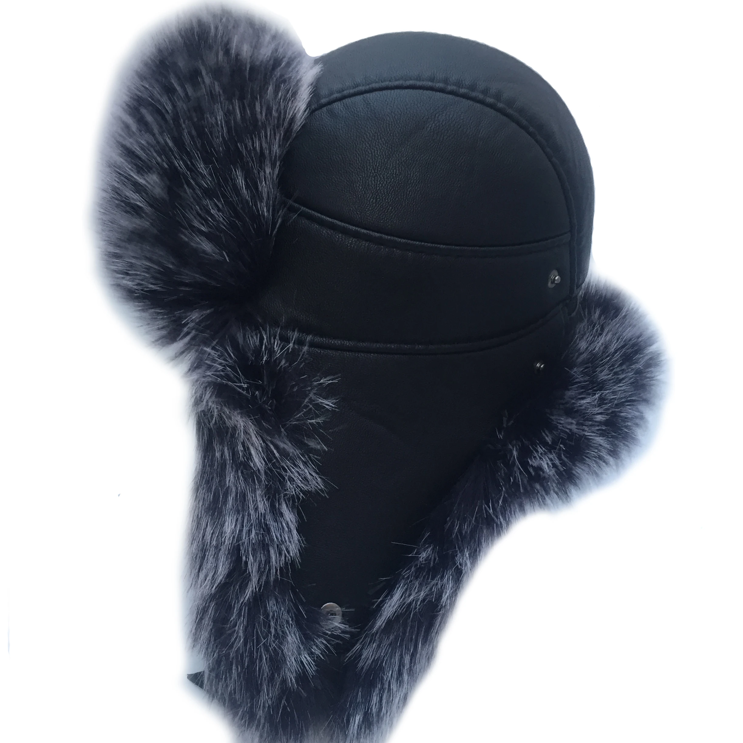 Top Trends: MTTZSYLHH Men's Pilot Hat Fox Fur Russian Winter Hat Warm Upscale Ears Bombshell Artificial Leather Shoppable Styles - Image 5