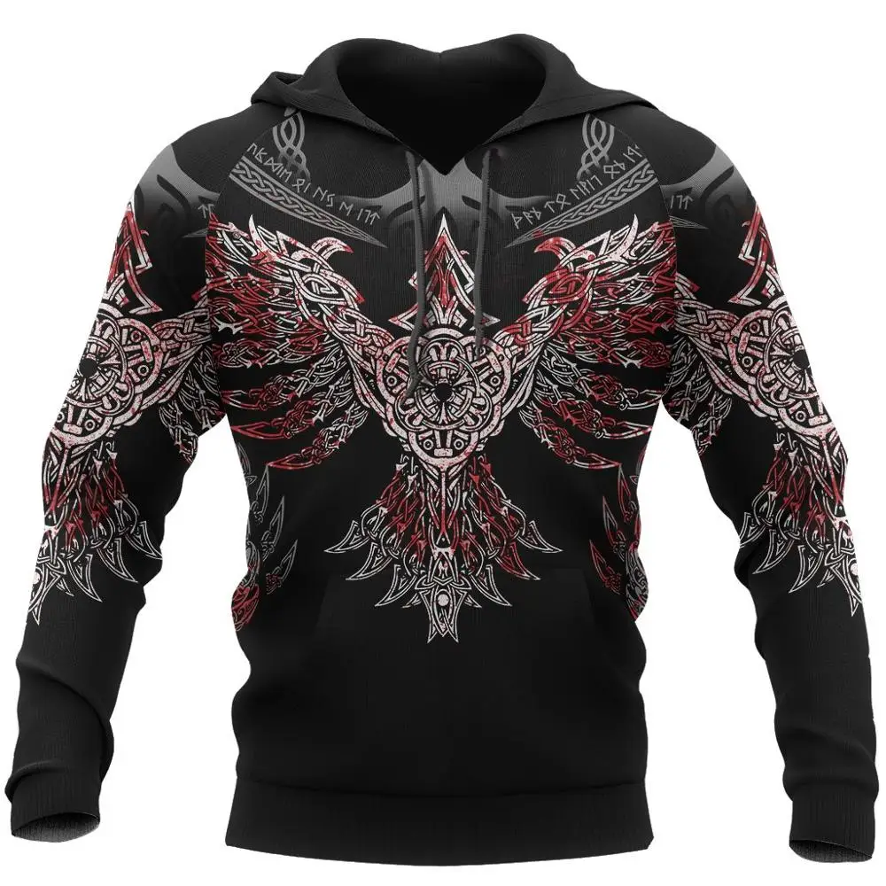 Top Trends: Tattoo Pullover Hoodie Raven Of Odin 3D Printed Mens Zip Up Hoodie Harajuku Streetwear Unisex Casual Jacket Tracksuits KJ0140 Shoppable Styles - Image 3