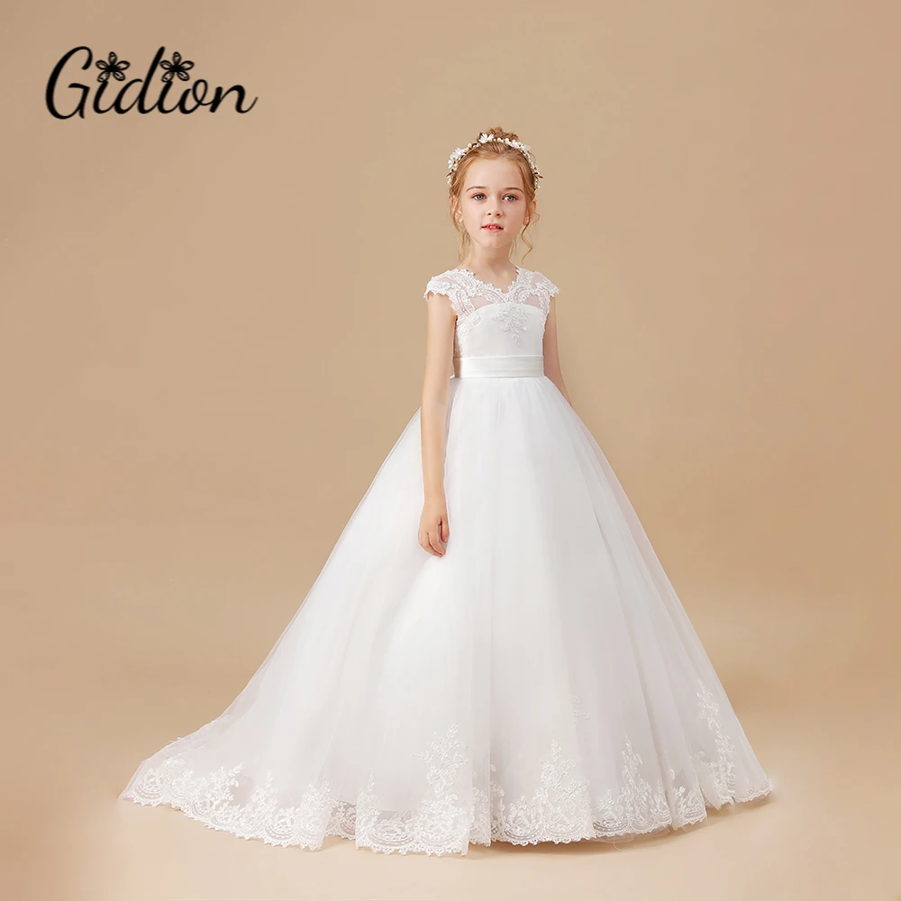 Top Trends: Floor-Length Flower Girl Dress For Kids Festivity Celebration Wedding Ceremonies Birthday Evening Party Ball-Gown Banquet Prom Shoppable Styles