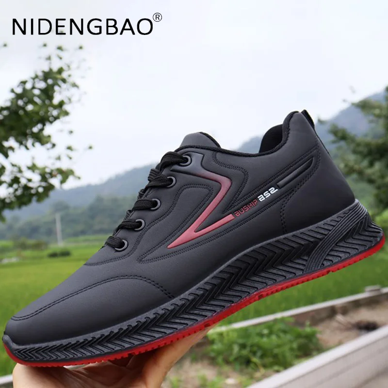 Top Trends: Autumn Winter Men Sneakers Running Shoes Thick Sole Lace Up Waterproof Outdoor Walking Sports Shoes Casual Footwear Gym Trainers Shoppable Styles