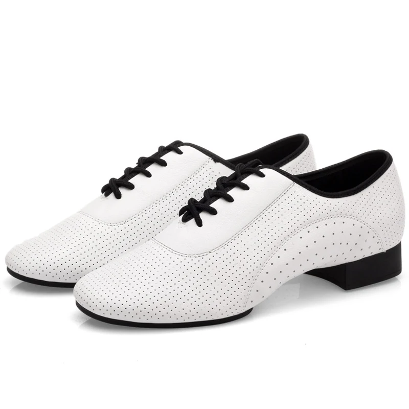 Top Trends: Genuine Leather Shoes White Breathable Men Modern Shoes Sports Ballroom Dance Soft Bottom Latin Square Dance Shoes Sneakers Shoppable Styles