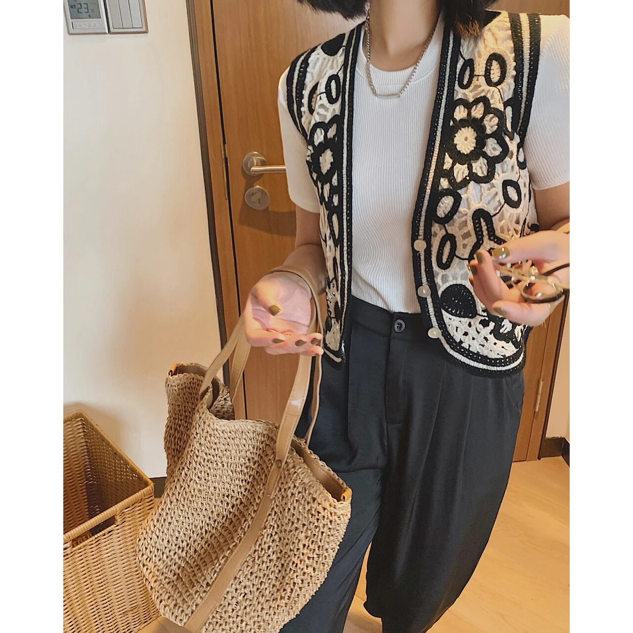 Top Trends: 2022 Oem Woman Spring Summer Superimposed Knit Sweaters Vests Y2k Waistcoat Sleeveless Clothes New Vintage Crop Tops Cardigan Shoppable Styles