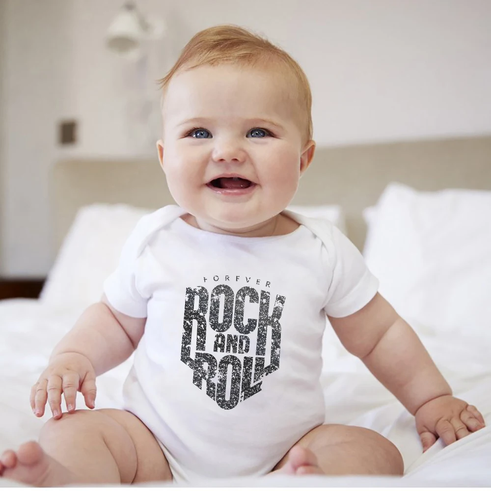 Top Trends: Edgy Fashion Infant Rock Outfits Summer 2021 New Rock And Roll Print Baby Boy Body Set Britain Pop Harajuku Newborn Clothes Shoppable Styles - Image 5