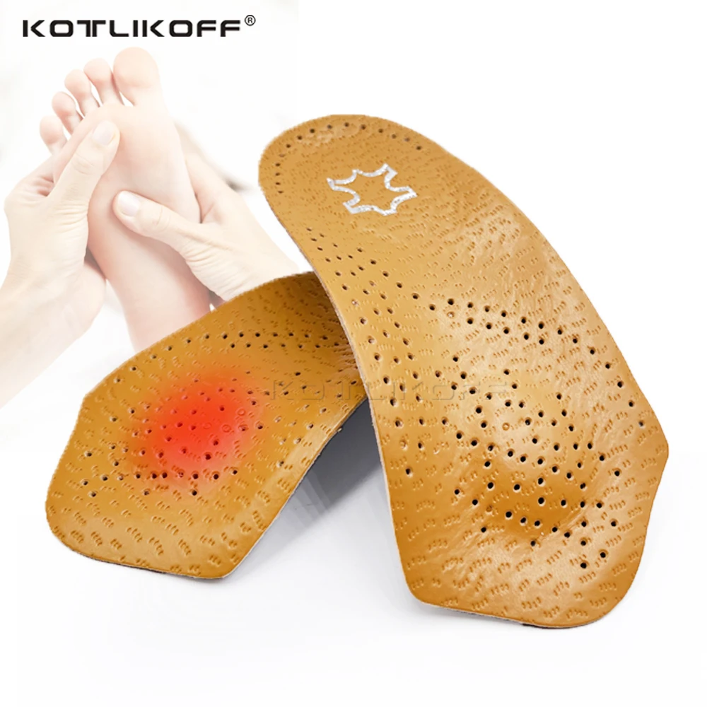 Top Trends: Leather Casual Shoes Insoles For Feet Orthopedic Shoes Soles Breathable Arch Support Half Pad Flat Foot Heel Damping Insert Shoppable Styles