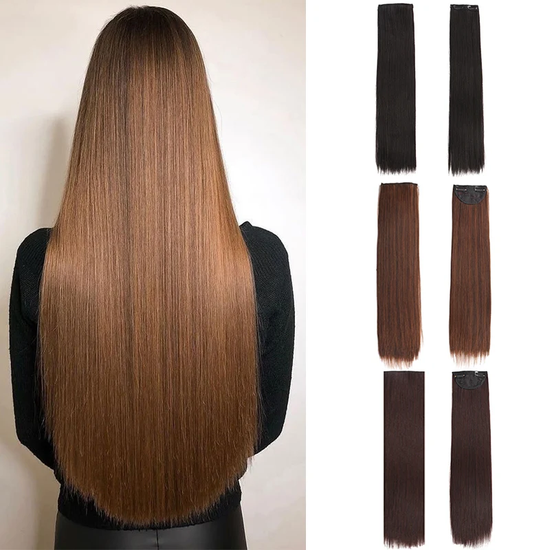 Top Trends: DIANQI Synthetic Hair Long Straight 2 Clips On Hair Extension Different Lengths For Women Shoppable Styles