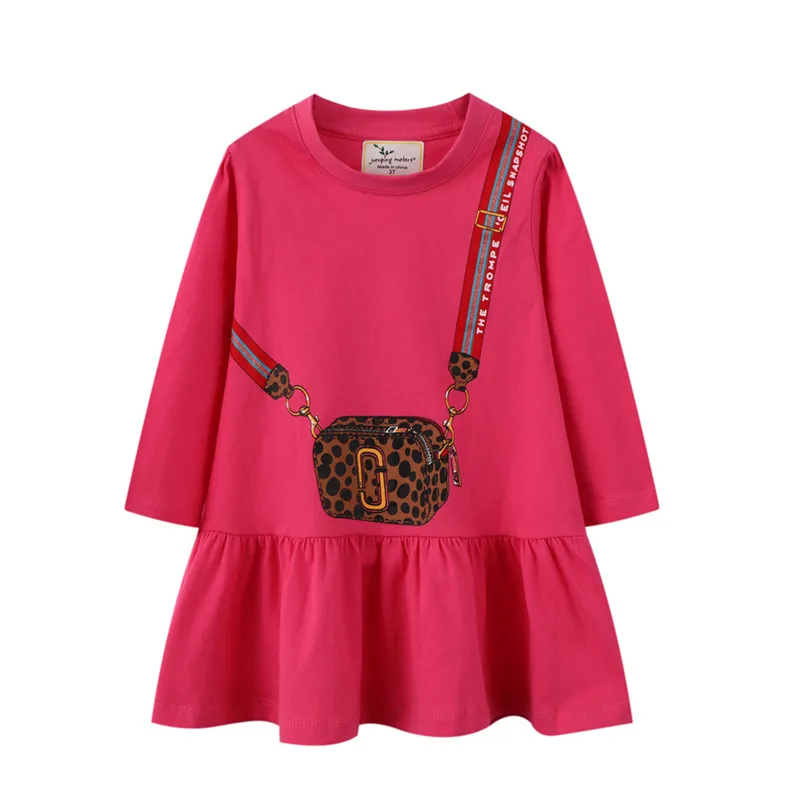 Top Trends: Jumping Meters New Arrival Princess Autumn Spring Tunic Dresses Cotton Bag Print Cute Party Girls Dresses Preppy Style Toddler Shoppable Styles