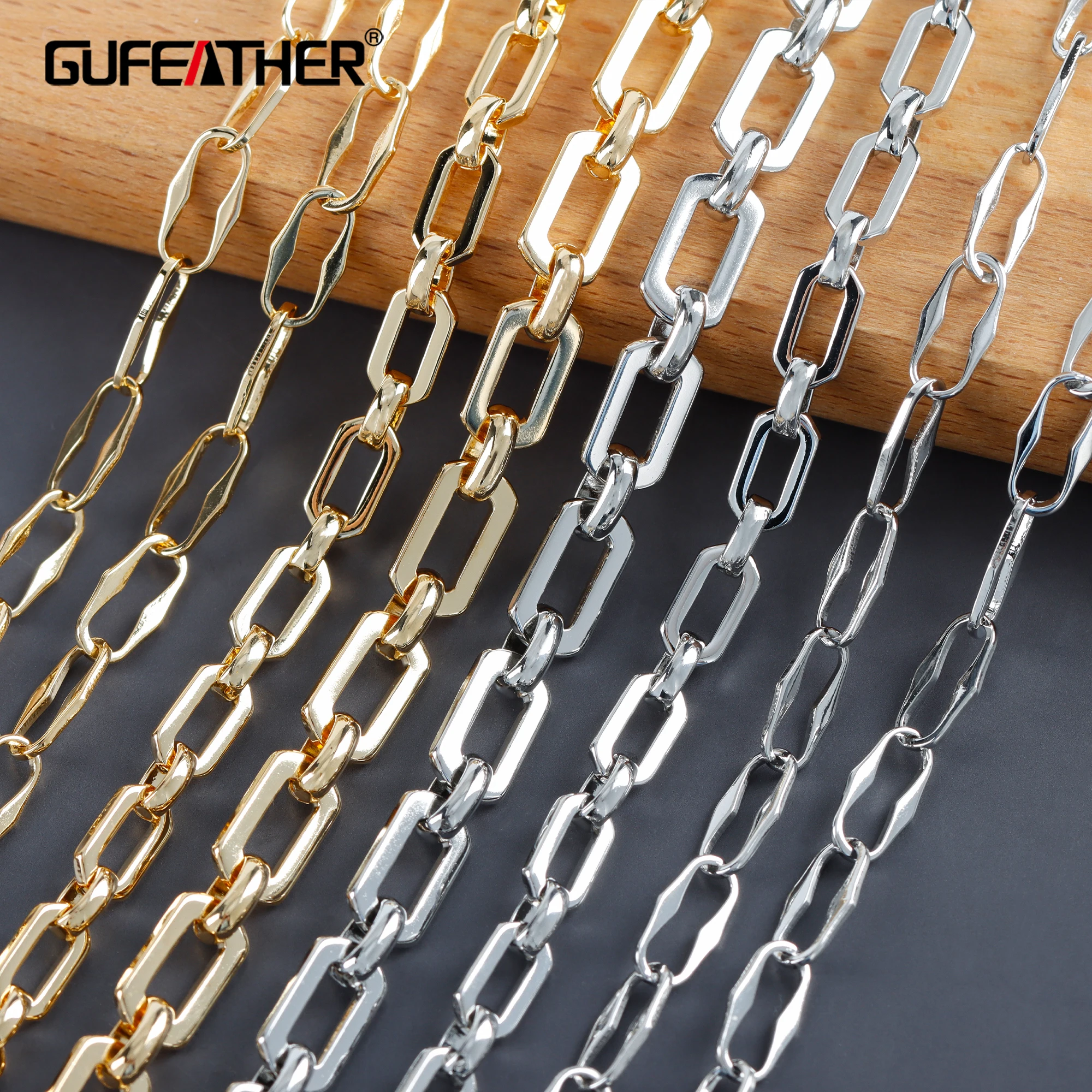 Top Trends: GUFEATHER C77, diy Chain, pass REACH, nickel Free, 18k Gold Rhodium Plated, copper, charms, jewelry Making, diy Bracelet Necklace, 1m / lot Shoppable Styles