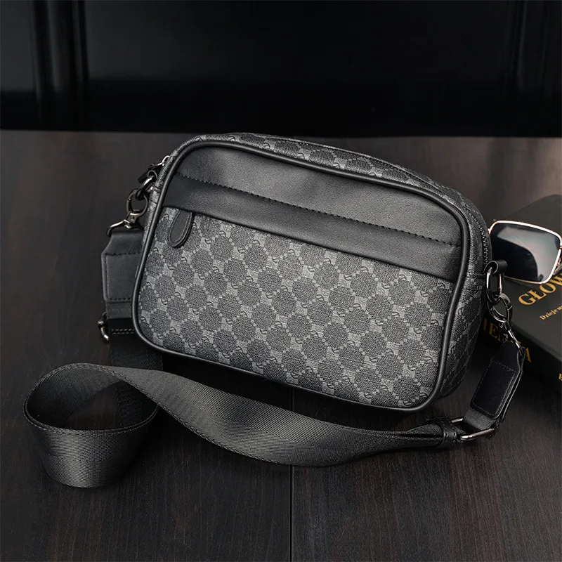 Top Trends: Luxury Leather Crossbody Bags Men Fashion Design Plaid Men Shoulder Bag Business Messenger Bag Mens Handbag Satchels Tote Purse Shoppable Styles