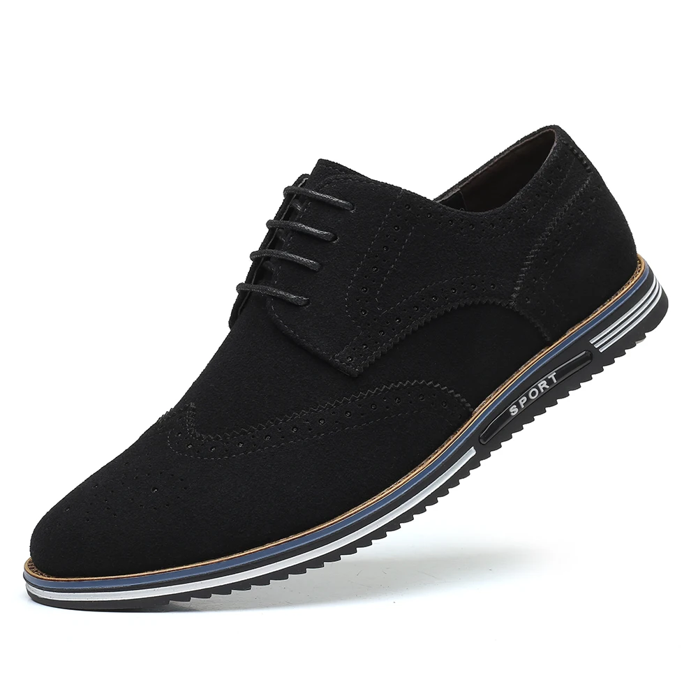 Top Trends: Classic Brogues Shoes For Men Frosted Suede Leather Shoes Winter Casual Man Footwear Male Sneakers Undefined Men Shoes Plus Size Shoppable Styles