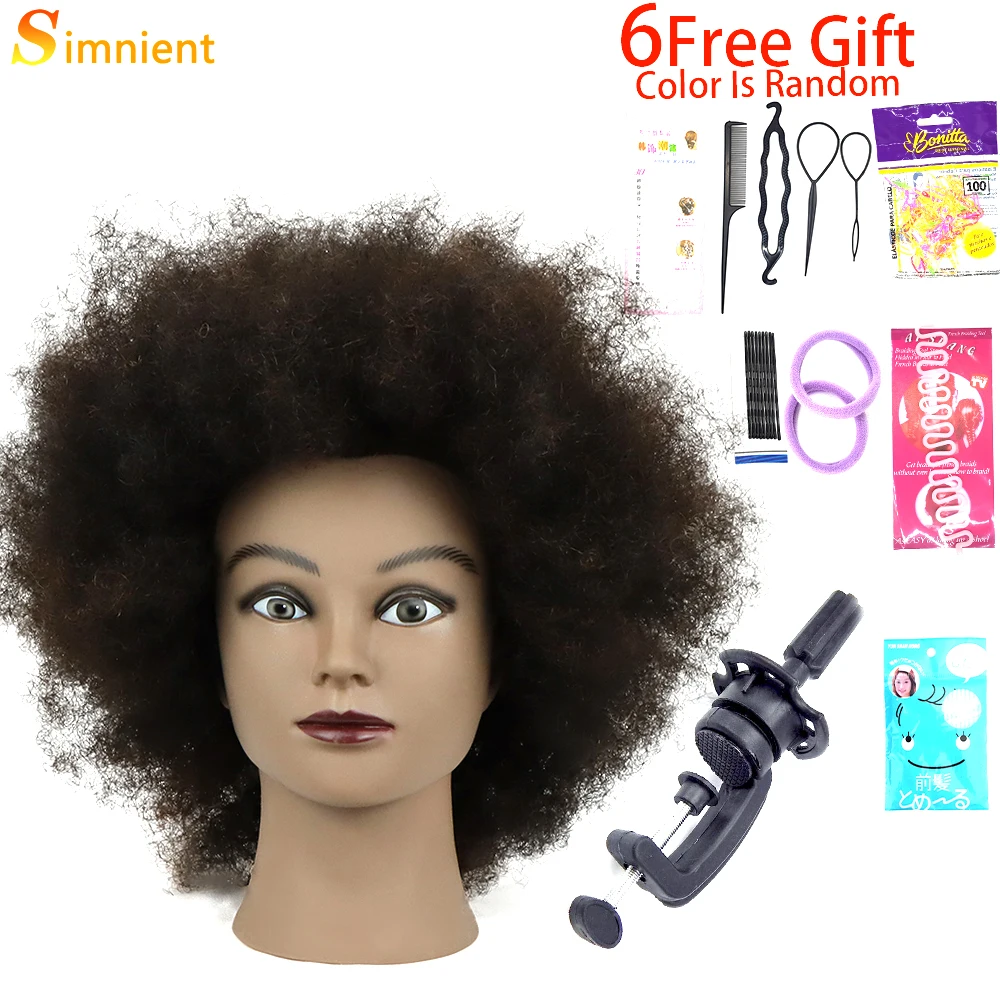 Top Trends: Afro Mannequin Heads With 100% Real Human Hair Hairdressing Training Head For Salon Cosmetology Manikin Dummy For Doll Heads Hair Shoppable Styles