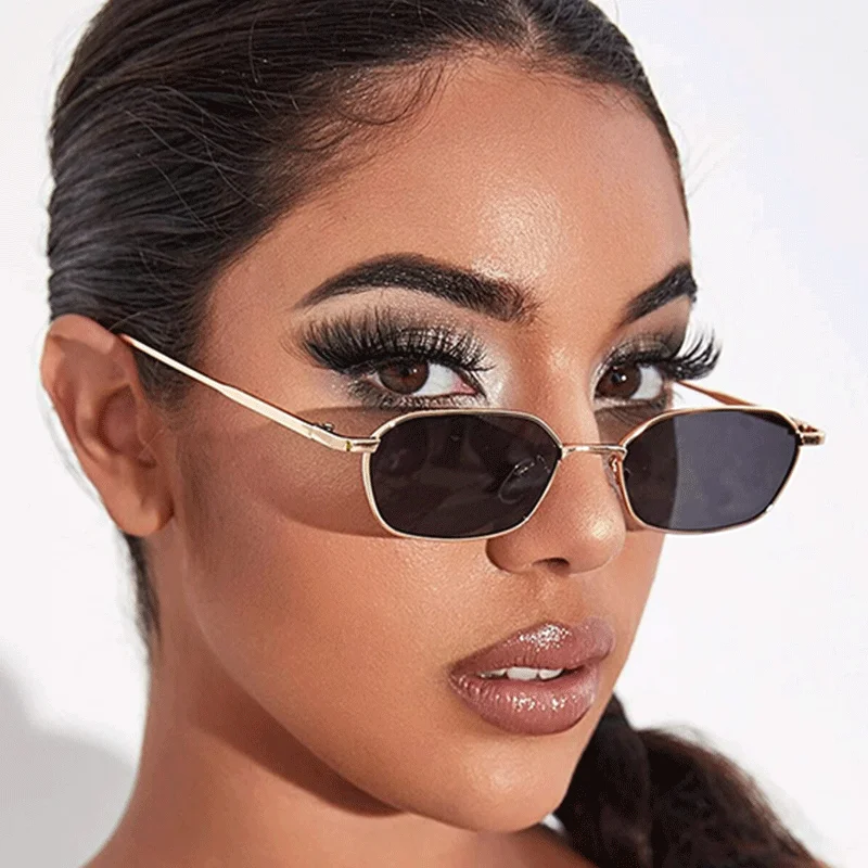 Top Trends: 2022 Fashion Sunglasses Women / Men Luxury Brand Designer Accessories Frame Gold Color Metal Rectangle Summer Sun Glasses Trend Shoppable Styles