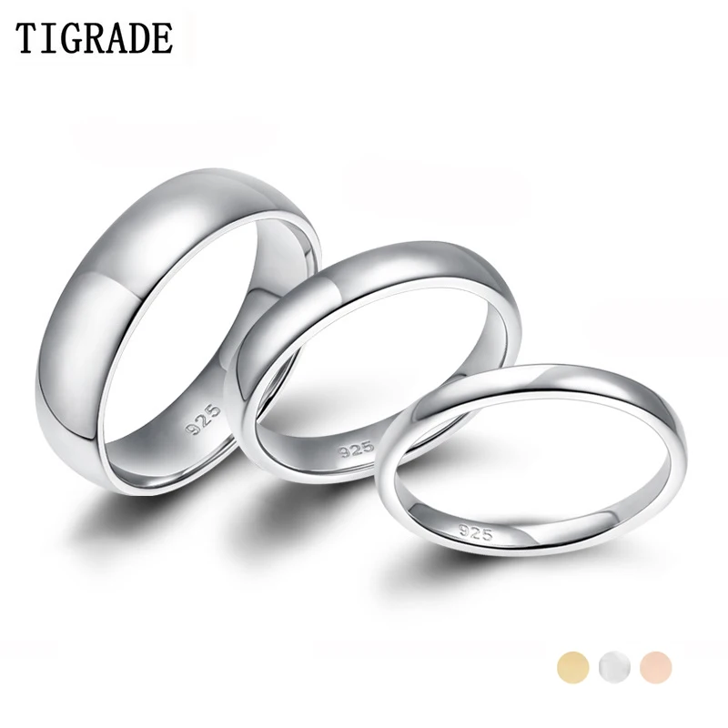 Top Trends: Tigrade 2 / 4 / 6mm Women Silver Ring High Polished Wedding Band 925 Sterling Silver Rings Simple Engagement Bague Female Jewelry Shoppable Styles