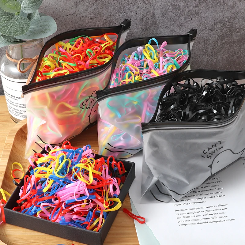 Top Trends: 500Pcs / Pack Girl Colorful Small Rubber Bands Disposable Hair Bands Ponytail Elastic Headband Girl Cute Fashion Hair Accessories Shoppable Styles