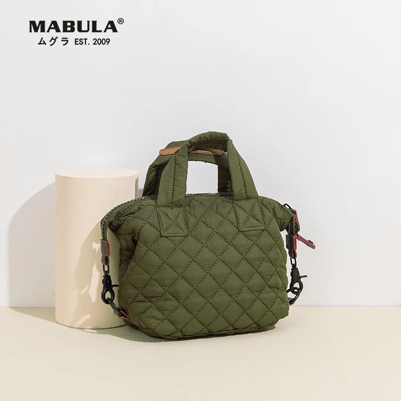 Top Trends: MABULA Women Winter Luxury Quilted Pillow Tote Handbag Female Brand Design Mini Feather Down Padded Crossbody Bag Phone Purses Shoppable Styles