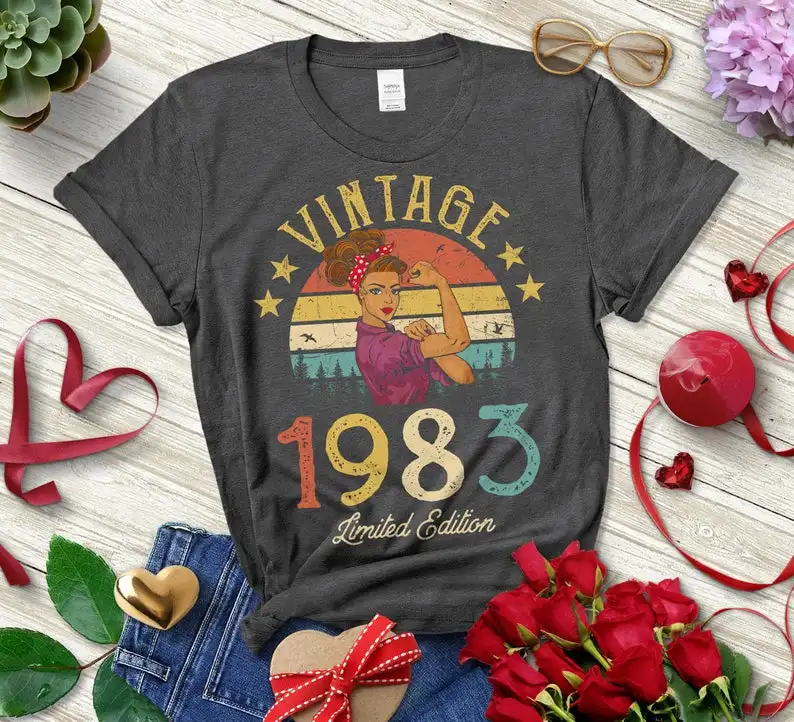 Top Trends: Vintage 1983 Limited Edition Retro Womens Shirt Funny 39th Birthday Gift Birthday Party Shirts Women Casual Short Sleeve Female Shoppable Styles