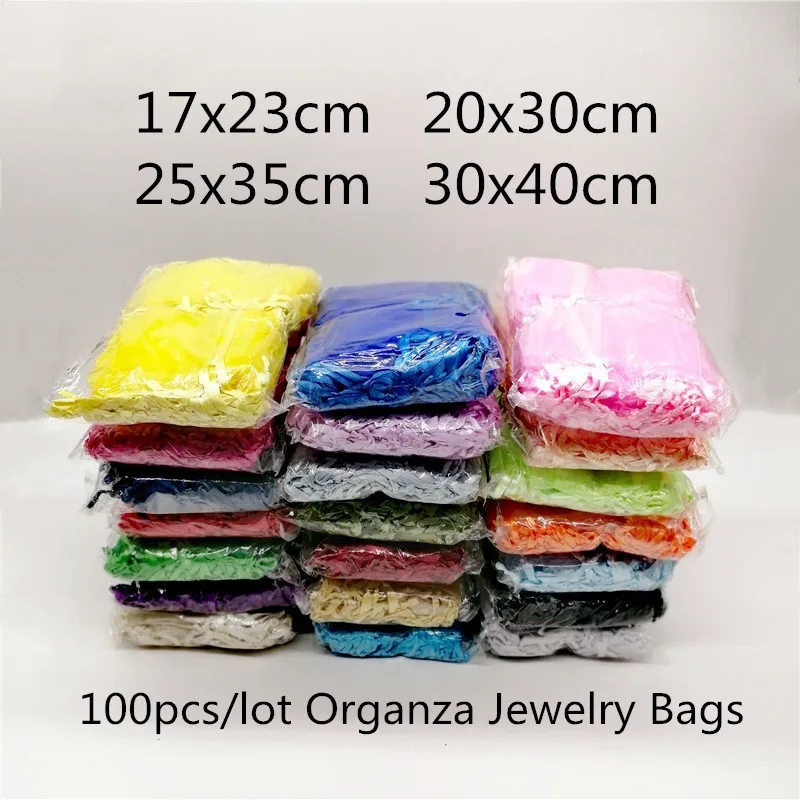 Top Trends: 100pcs Organza Drawstring Jewellery Bag 17x23cm Wedding Party Christmas Gift Bags For Jewelry Packaging For Jewelry Pouch Bag Shoppable Styles