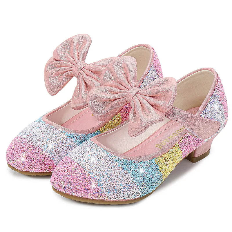 Top Trends: Girls Leather Shoes Princess Shoes Children Shoes Round-Toe Soft-Sole Big Girls High Heel Princess Crystal Shoes Single Shoes Shoppable Styles