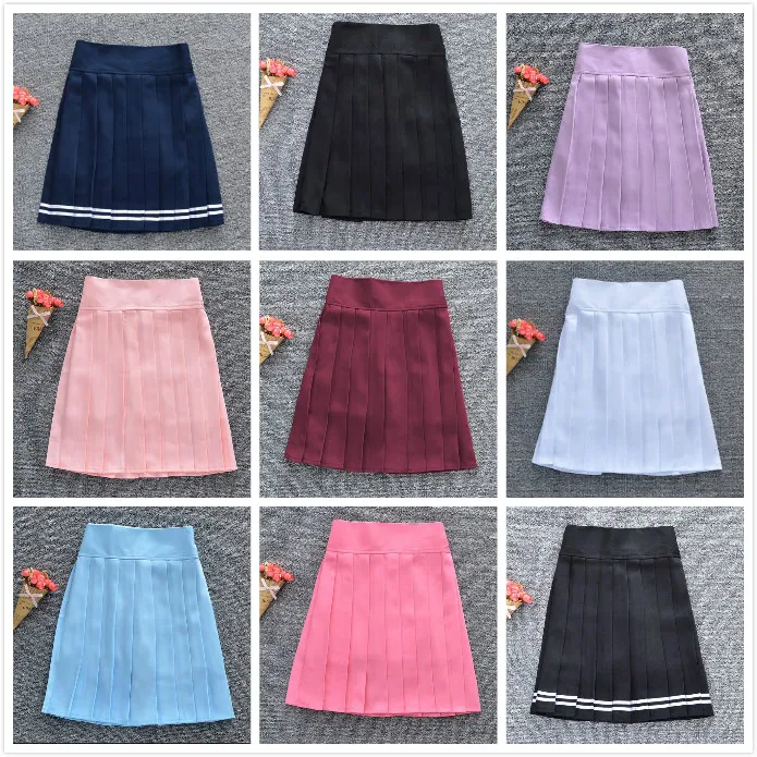 Top Trends: 2018 Korean Style Solid Color High Waist Skirt Plus Size Harajuku Women Mini Skirts Ladies Sexy White Skirt Women Summer Skirts Shoppable Styles