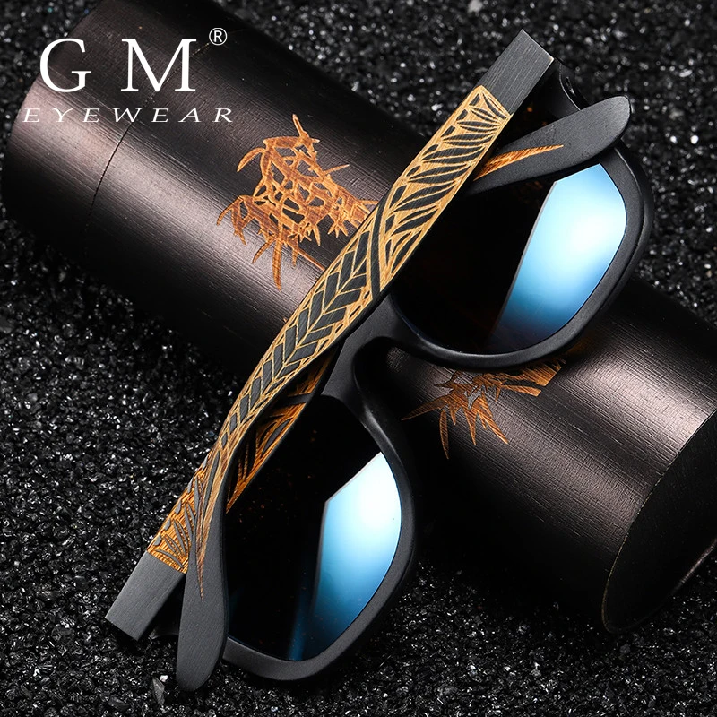 Top Trends: GM Handmade Black Bamboo Wooden Frame Sunglasses For Women Men Polarized Vintage Bamboo Wooden Sun Glasses Shoppable Styles