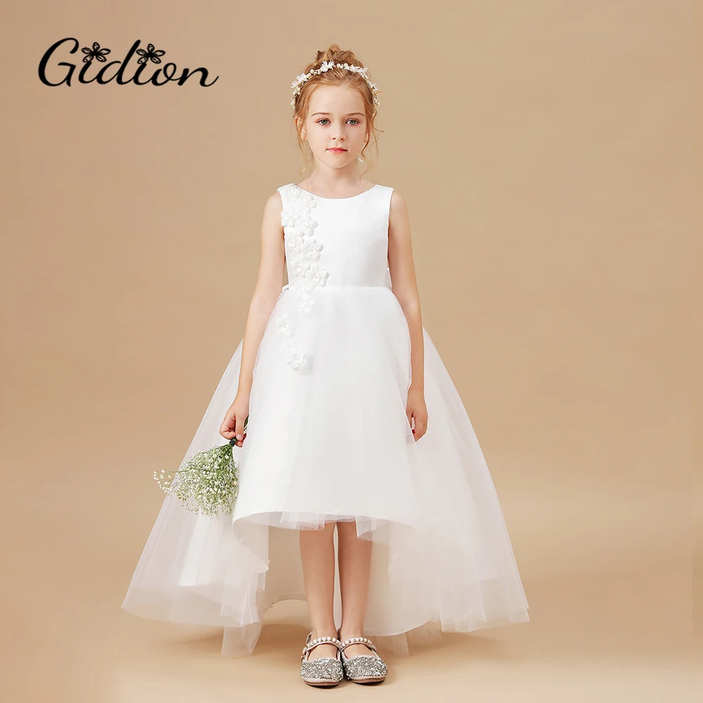 Top Trends: Assymetrical Flower Girl Dress For Children Birthday Evening Party Wedding Pageant Ceremony Event First Communion Prom Banquet Shoppable Styles