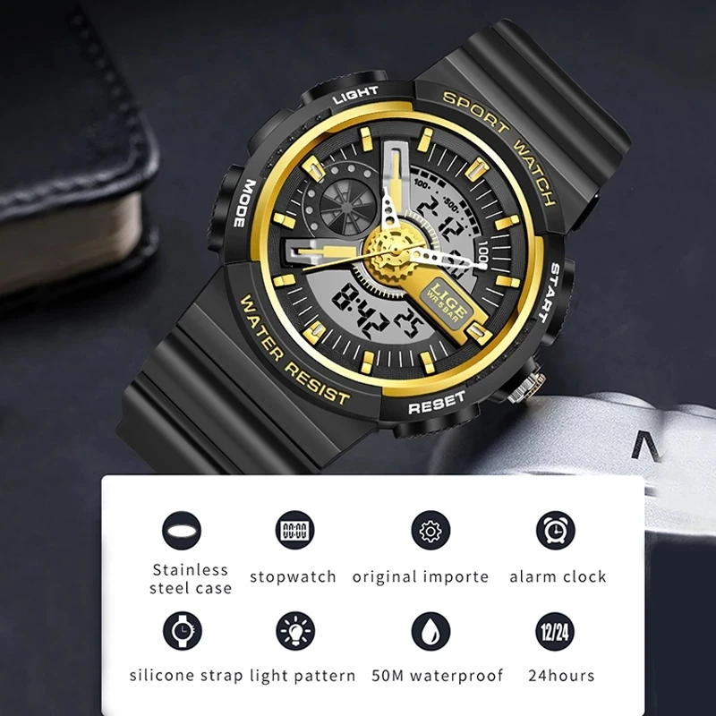 Top Trends: LIGE Military Kids Sport Watches 50M Waterproof Electronic Wristwatch Stop Watch Clock Children Digital Watch For Boys Girls+ Box Shoppable Styles - Image 3