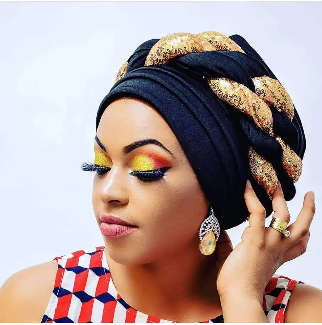 Top Trends: Fashion Scuba Fabric African ASO OKe Headtie Ready To Wear Auto Geles Women&#039;s Braid Turban Cap Muslim Headscarf Bonnet Headwear Shoppable Styles