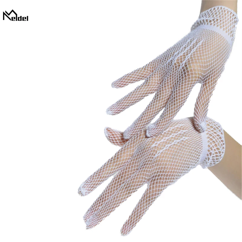 Top Trends: Creative Design Fishnet Bridal Gloves Beautiful Flower Girl White Wedding Gloves Beaded For Bride Wedding Accessories Shoppable Styles