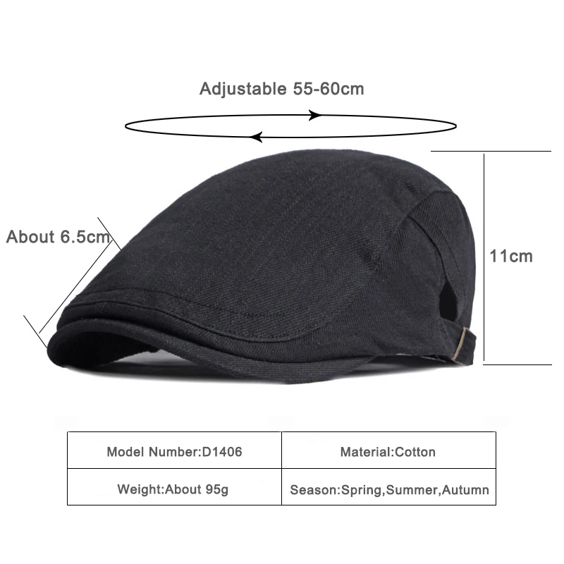 Top Trends: Spring Summer Beret Hat For Men Solid Black Gray Cotton Flat Peaked Herringbone Cap Women Outdoor Sun Ivy Hat Retro Newsboy Cap Shoppable Styles - Image 6