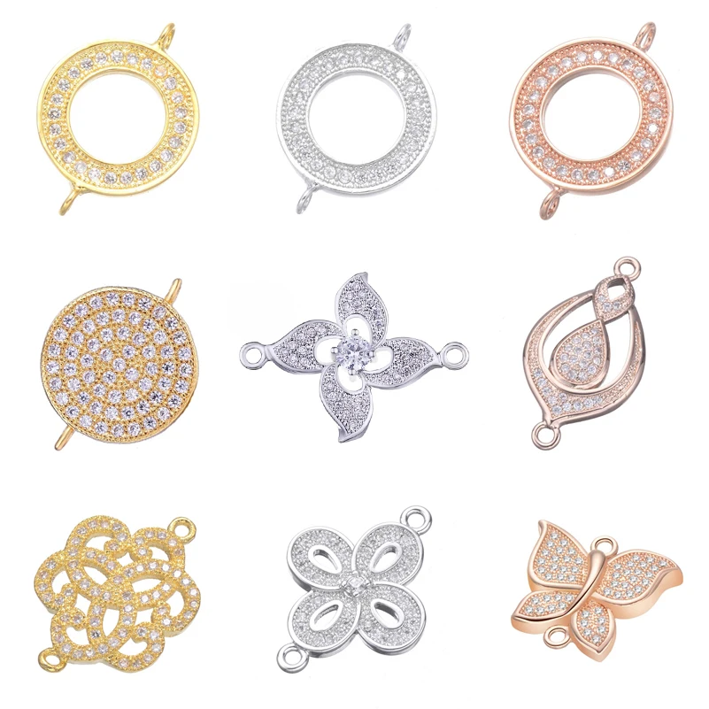 Top Trends: Juya DIY Fittings Supplies For Fashion Jewelry Making Paved Zircon Circle Infinity Decoration Connector Charms Accessories Shoppable Styles