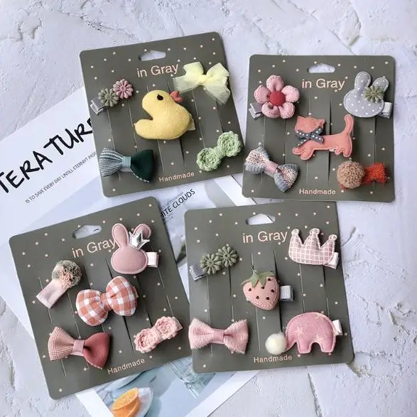 Top Trends: New Cute Bear Girls Hair Bows 5pcs Children Flower Hair Clips For Baby Hair Accessories Kids Barrettes Hairpins Headwear TZ85 Shoppable Styles