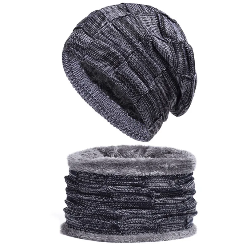 Top Trends: Hot Selling 2pcs Ski Cap And Scarf Cold Warm Leather Winter Hat For Women Men Knitted Hat Bonnet Warm Cap Skullies Beanies Shoppable Styles - Image 4