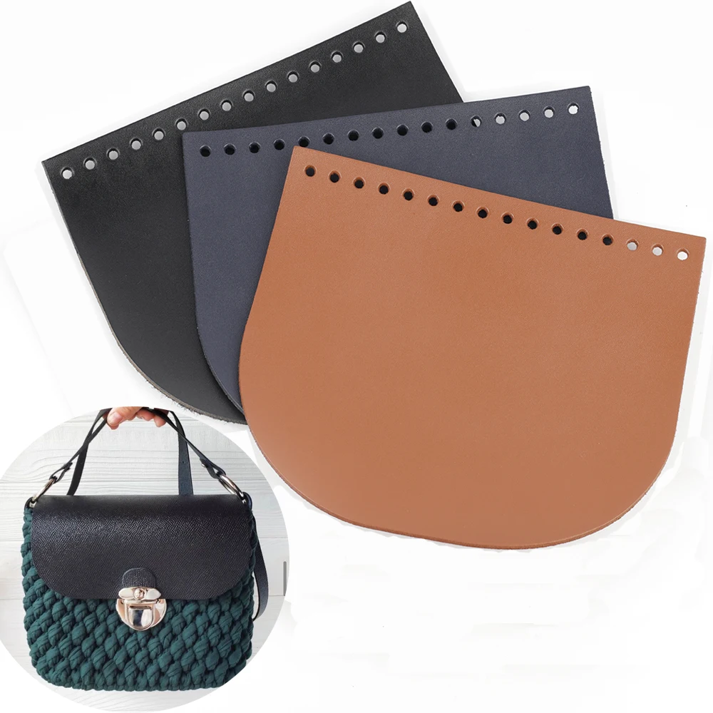 Top Trends: NEW Shoulder Bag Flap Cover With Holes Replacement For Women Handbag Knitting Sewing Bag DIY PU Leather Bag Accessories 3 Colors Shoppable Styles