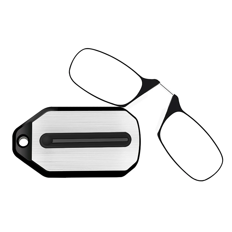 Top Trends: Mini Nose Clip On Reading Glass Men For Women Rimless Portable Magnifying Presbyopic Glasses Eyewear Ladies Shoppable Styles