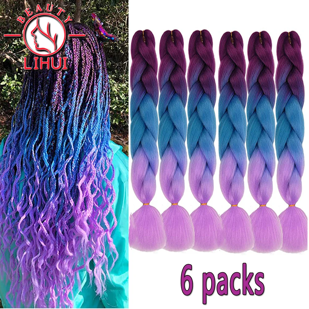 Top Trends: Synthetic Ombre Hair Jumbo Crochet Braiding Hair For Women Blonde Golden Green Brown Colorful Hair 6packs 24Inch 100G Wholesale Shoppable Styles