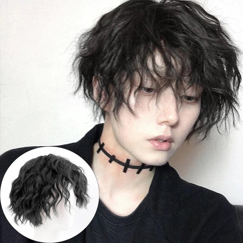 Top Trends: DIANQI Male&#039;s Wig Short Curly Black Synthetic Wigs With Bangs For Men Women Boy Fake Hair Shoppable Styles