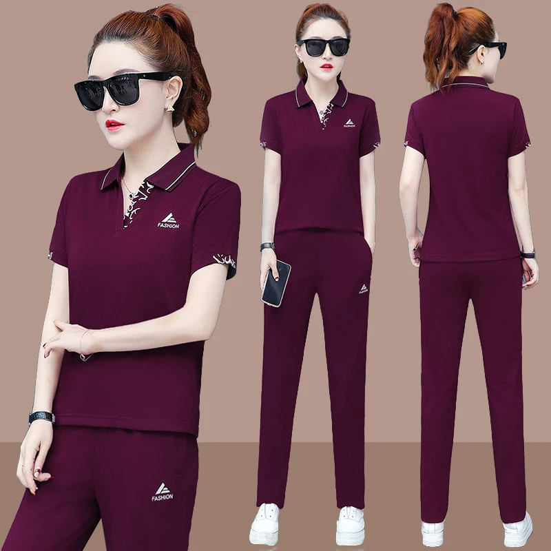 Top Trends: Tracksuit Summer Two Piece Set Top And Pants 2 Piece Sets Womens Outfits Korean Style Clothing 2023 Casual Pants Suits Fashion Shoppable Styles