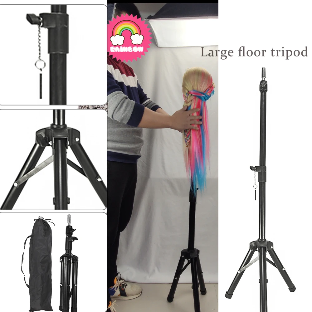 Top Trends: 60 / 70 / 125 CmAdjustable Wig Stand Tripod Hairdressing Training Head Tripod Holder Mannequin Head Tripod For Mannequin Canvas Head Shoppable Styles