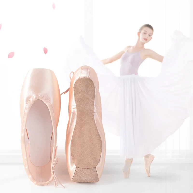 Top Trends: Professional Ballet Pointe Shoes With Genuine Leather Sole Women Satin Ballet Shoes With Ribbons For Professional Ballerina Shoppable Styles