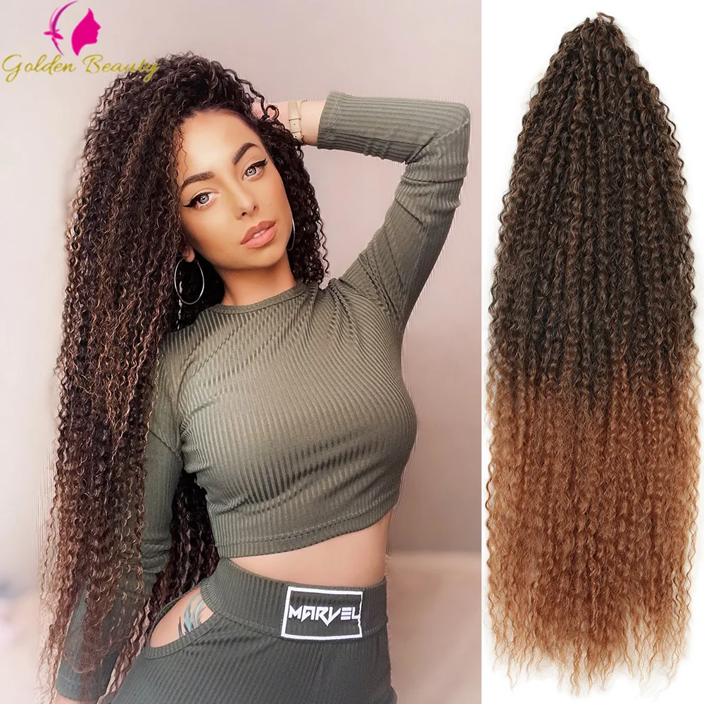 Top Trends: 20-28 Inch Afro Yaki Kinky Curly Crochet Braiding Hair Extensions Marley Hair Synthetic Crochet Hair For Black Women Gold Beauty Shoppable Styles