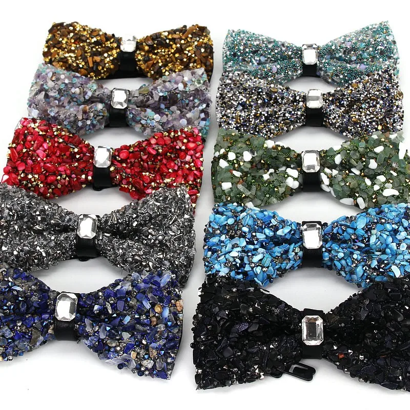 Top Trends: Luxury Diamond Bow Tie For Men Bowtie Butterfly Knot Rhinestone Collar Tie Crystal Stone Diamond Wedding Bow Tie Neckwear Shoppable Styles