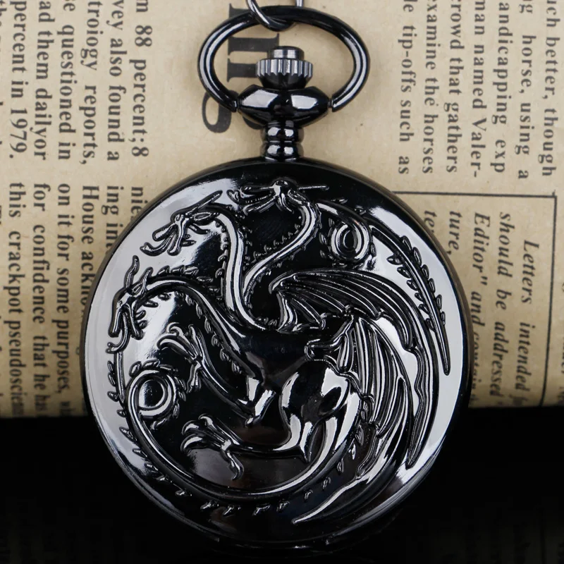 Top Trends: Black Quartz Pocket Watch Game Theme Men Women Necklace Pendant Clock Women Men Gifts CF1259 Shoppable Styles