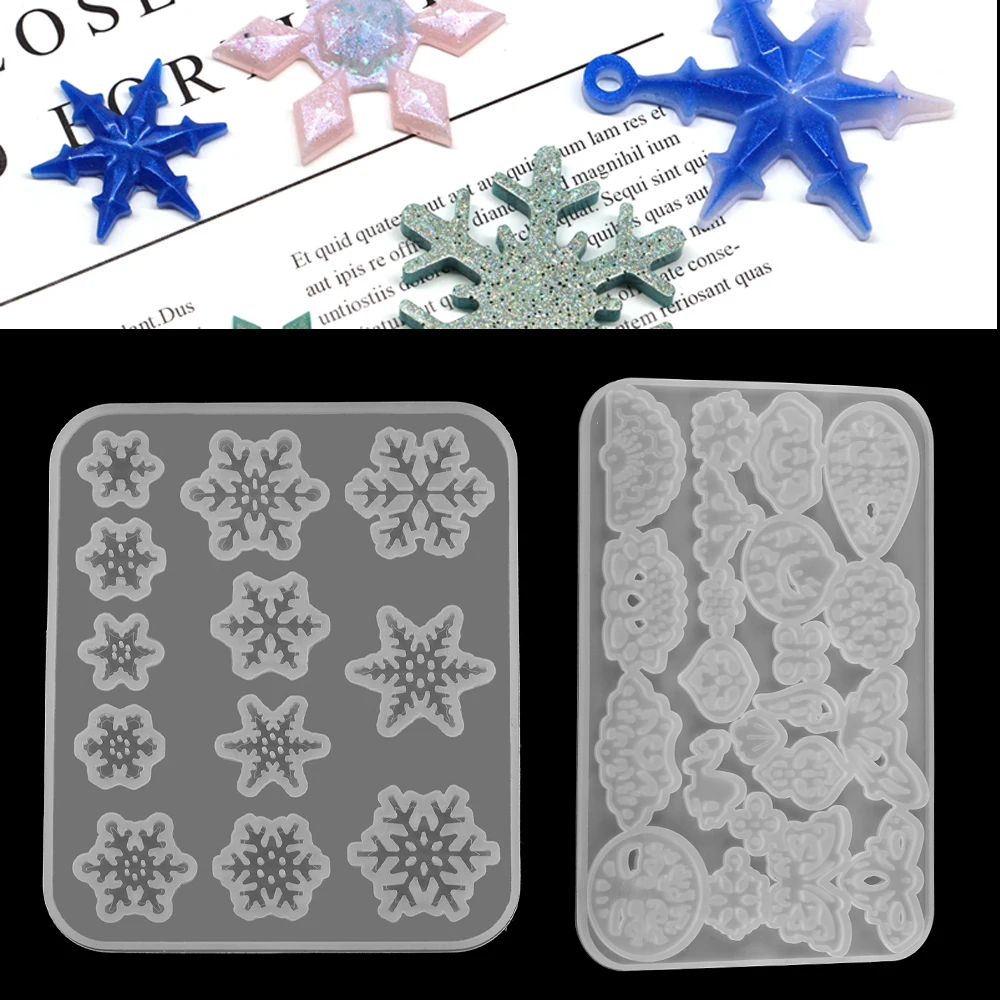 Top Trends: 1pcs Christmas Snowflakes Epoxy Resin Molds Silicones Christmas Gift Resin Epoxy Molds For DIY Jewelry Making Findings Supplies Shoppable Styles