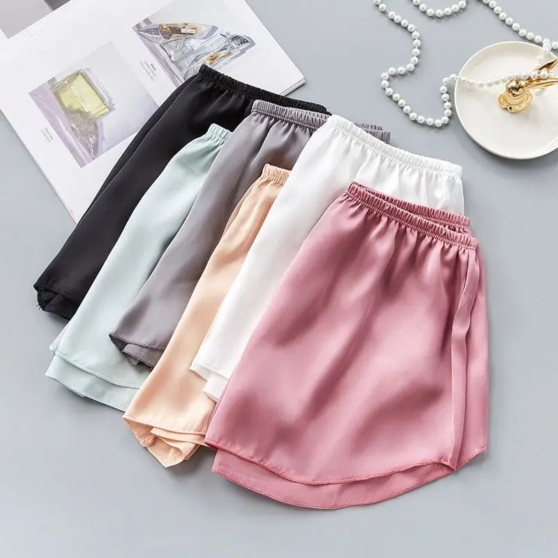 Top Trends: Fashion Ice Silk Safety Pants Women Summer Sexy Cool Comfort Sleep Bottoms Simple Home Shorts Ladies Pajama Shorts Underwear Shoppable Styles